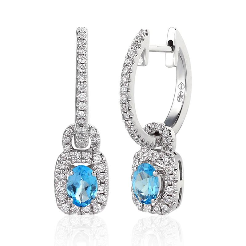 Solitairs Oorbellen Wit Goud 18 Karaat - 0983554