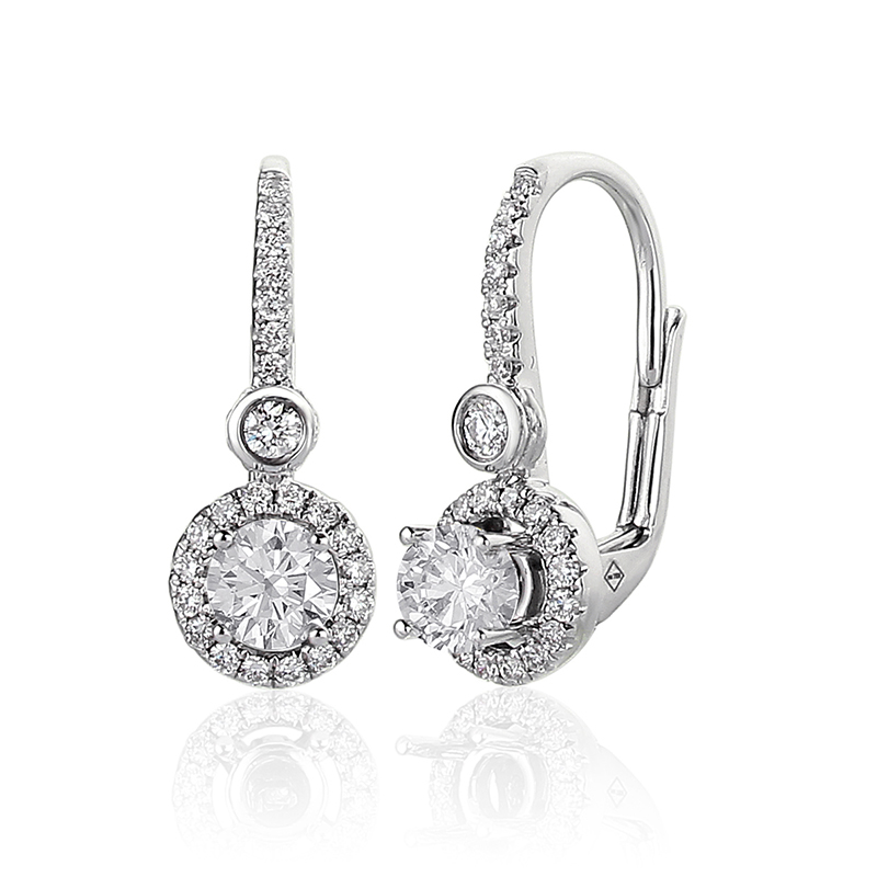 Solitairs Oorbellen Wit Goud 18 Karaat - 0983557