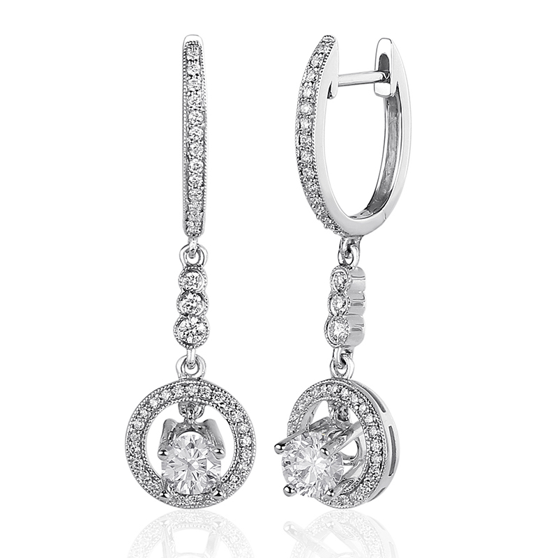 Solitairs Oorbellen Wit Goud 18 Karaat - 0983561