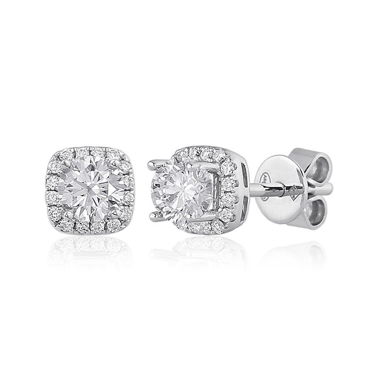 Solitairs Oorbellen Wit Goud 18 Karaat - 0983564