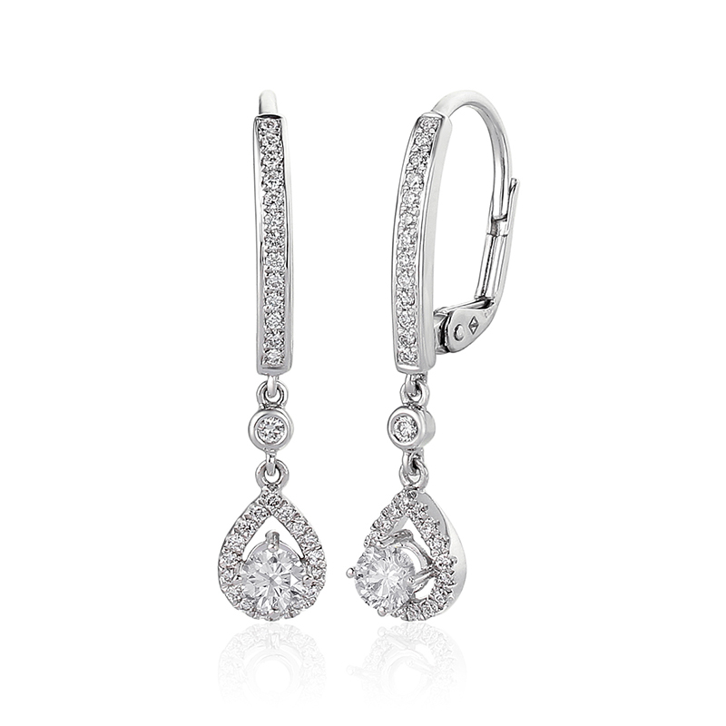 Solitairs Oorbellen Wit Goud 18 Karaat - 0983567