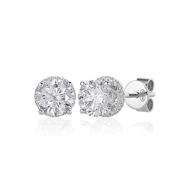 Solitairs Oorbellen Wit Goud 18 Karaat - 0983570
