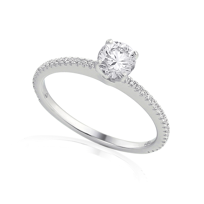 Solitairs Ring Wit Goud 18 Karaat - 0983731