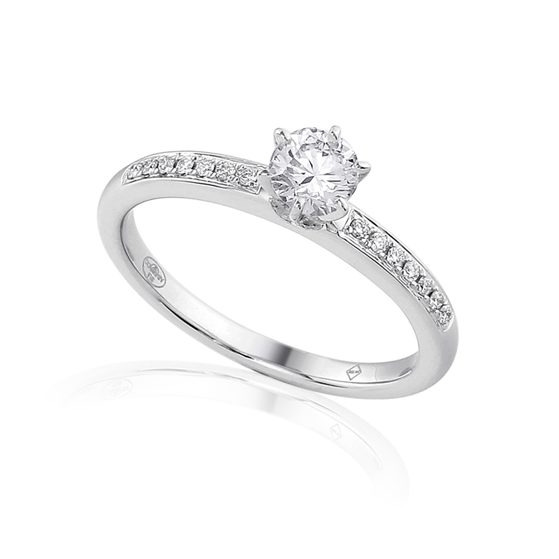 Solitairs Ring Wit Goud 18 Karaat - 0983772