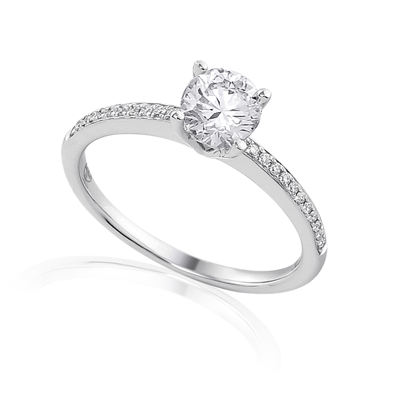 Solitairs Ring Wit Goud 18 Karaat - 0983776
