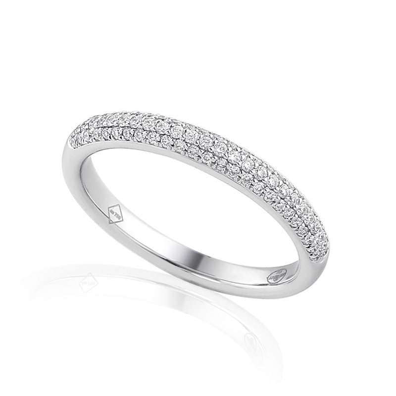 Half Gezette Trouwringen Ring Wit Goud 18 Karaat - 0987976