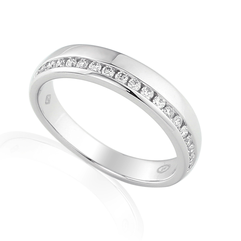 Half Gezette Trouwringen Ring Wit Goud 18 Karaat - 0993051