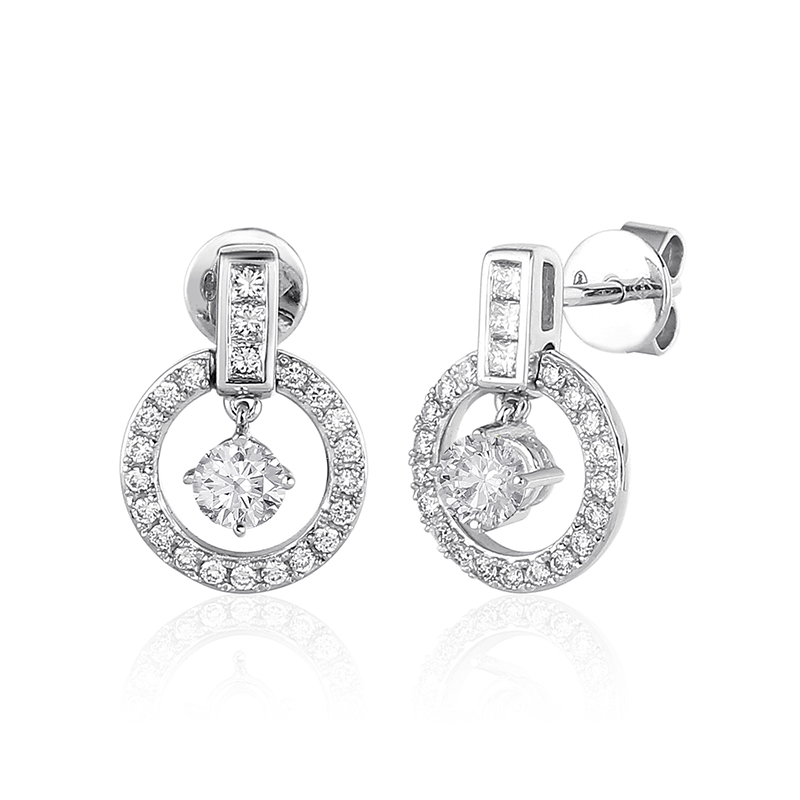Solitairs Oorbellen Wit Goud 18 Karaat - 0994524