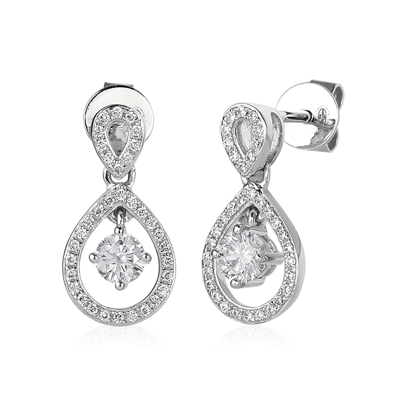 Solitairs Oorbellen Wit Goud 18 Karaat - 0994526