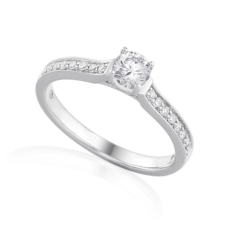 Solitairs Ring Wit Goud 18 Karaat - 0996440