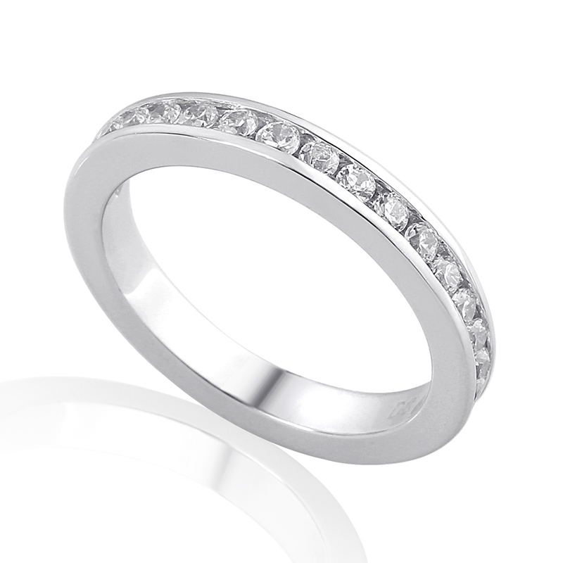 Half Eternity Ring White Gold 18 Carats - 0997325