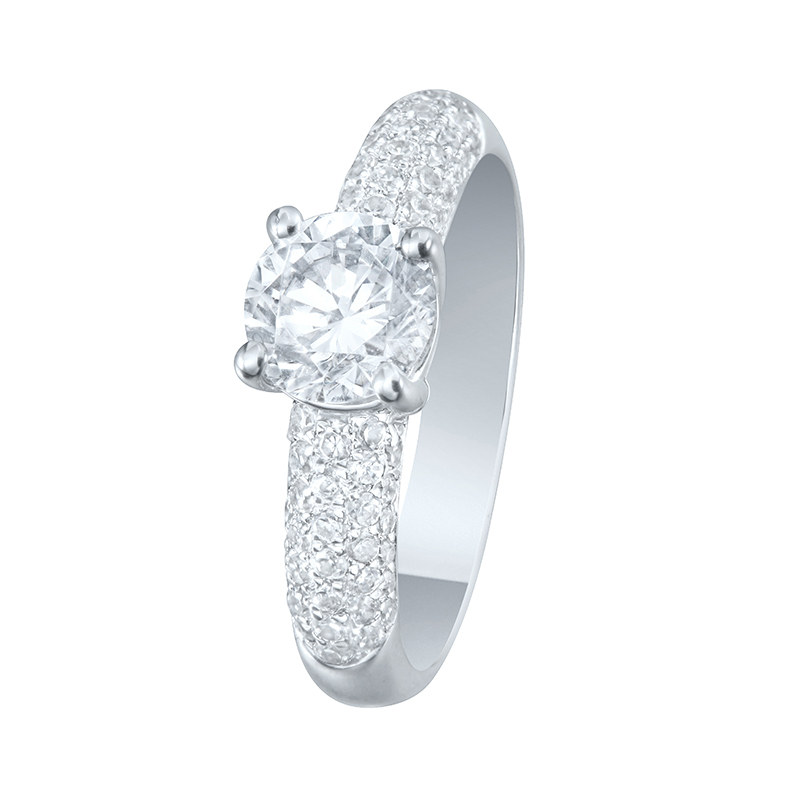 Solitairs Ring Wit Goud 18 Karaat - 531895