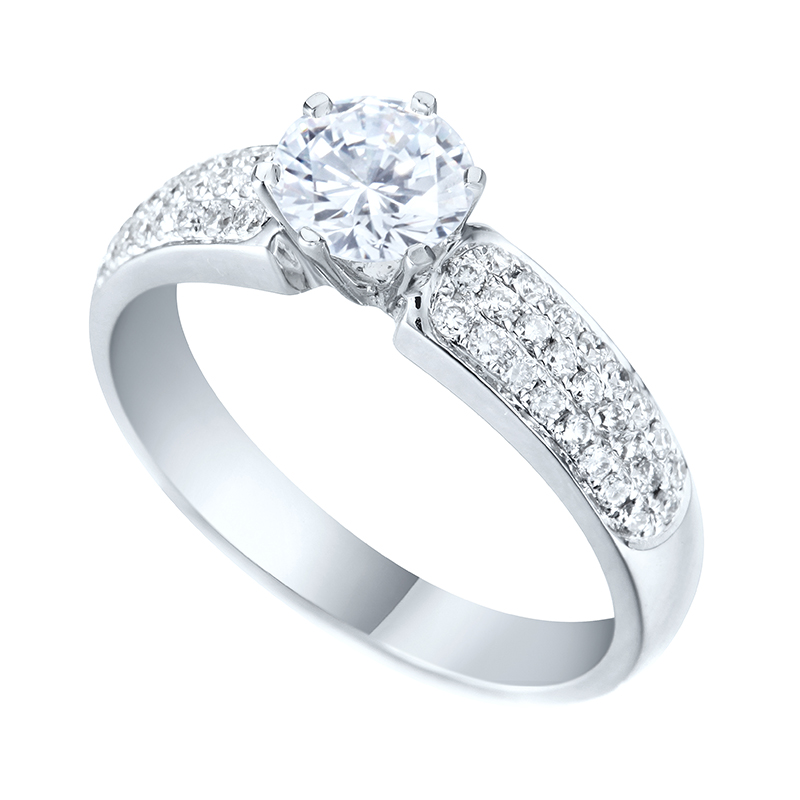 Solitairs Ring Wit Goud 18 Karaat - 531898