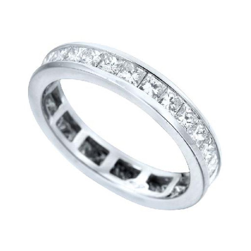 Volledig Gezette Trouwringen Ring Wit Goud 18 Karaat - 536017