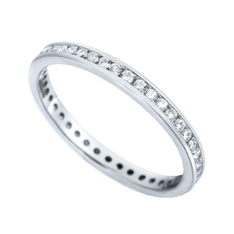 Volledig Gezette Trouwringen Ring Wit Goud 18 Karaat - 536021