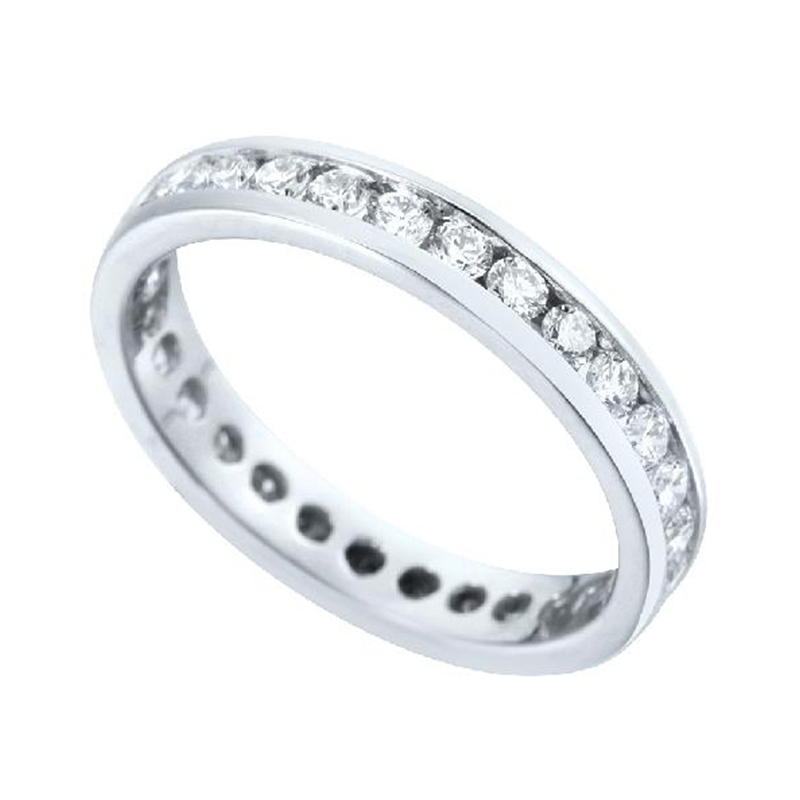 Volledig Gezette Trouwringen Ring Wit Goud 18 Karaat - 536024