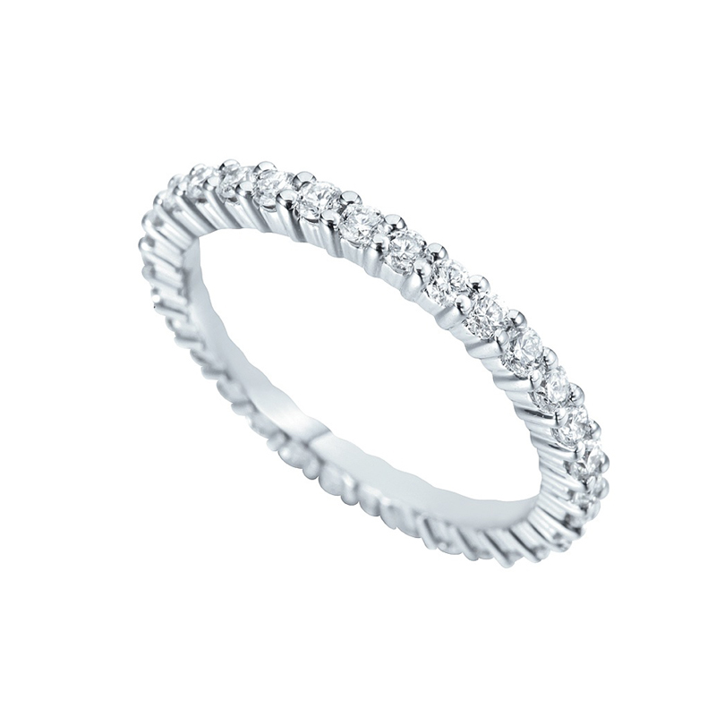 Volledig Gezette Trouwringen Ring Wit Goud 18 Karaat - 536028