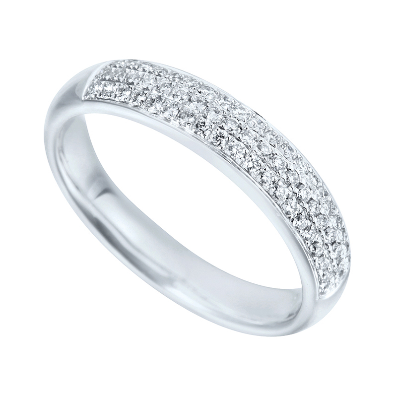 Half Eternity Ring White Gold 18 Carats - 536051
