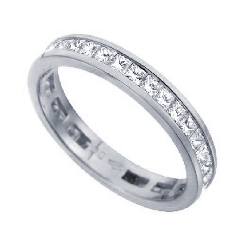 Volledig Gezette Trouwringen Ring Wit Goud 18 Karaat - 536057