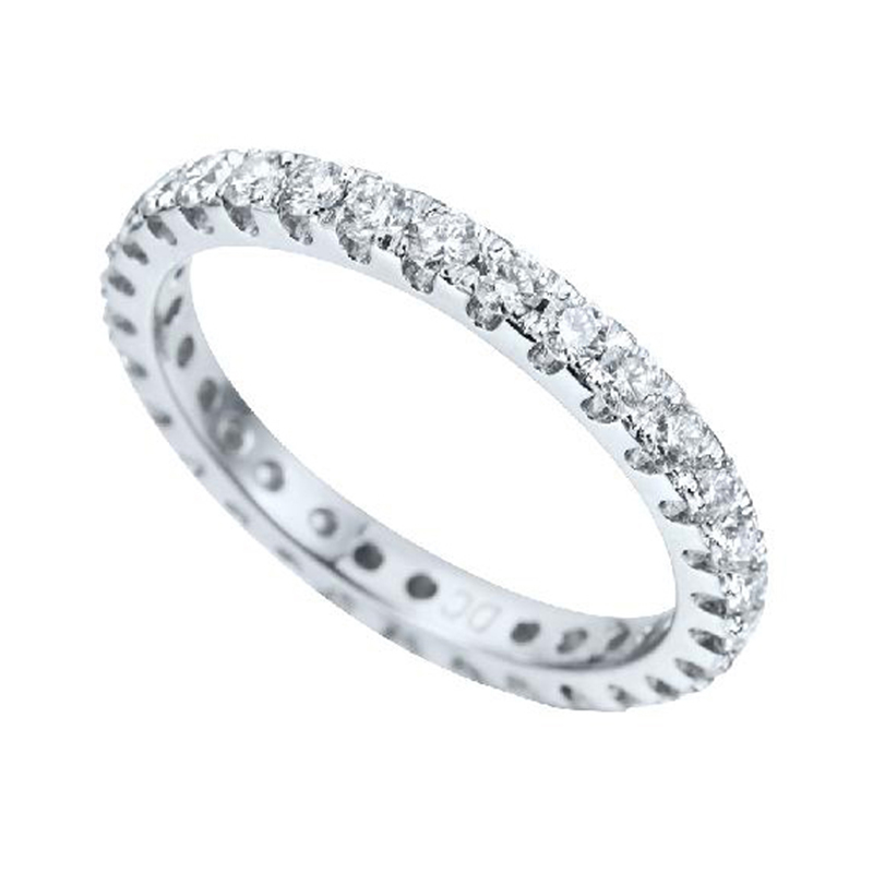 Volledig Gezette Trouwringen Ring Wit Goud 18 Karaat - 536060
