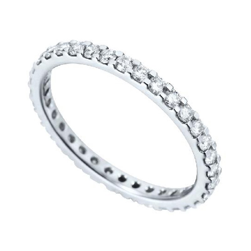 Volledig Gezette Trouwringen Ring Wit Goud 18 Karaat - 539020
