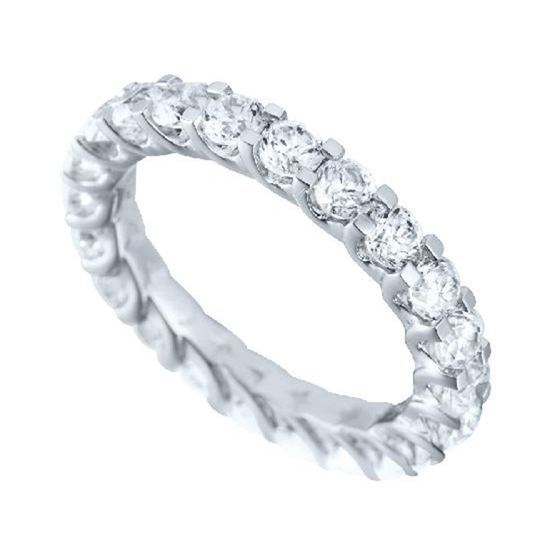 Volledig Gezette Trouwringen Ring Wit Goud 18 Karaat - 539024