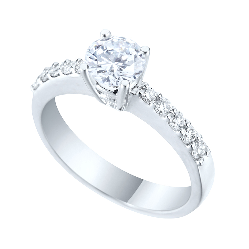Solitairs Ring Wit Goud 18 Karaat - 539027