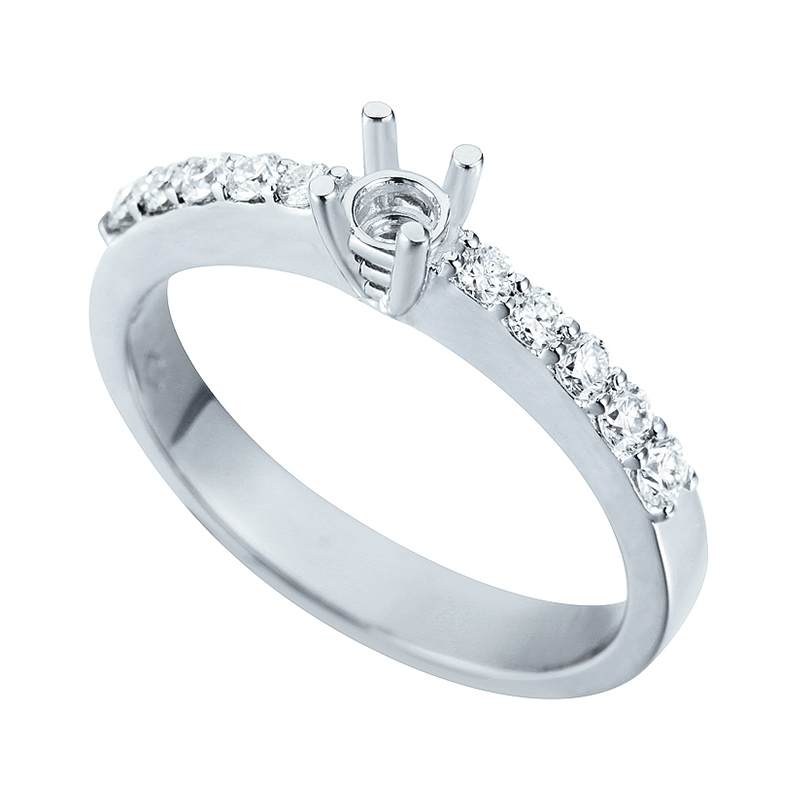 Solitairs Ring Wit Goud 18 Karaat - 539028