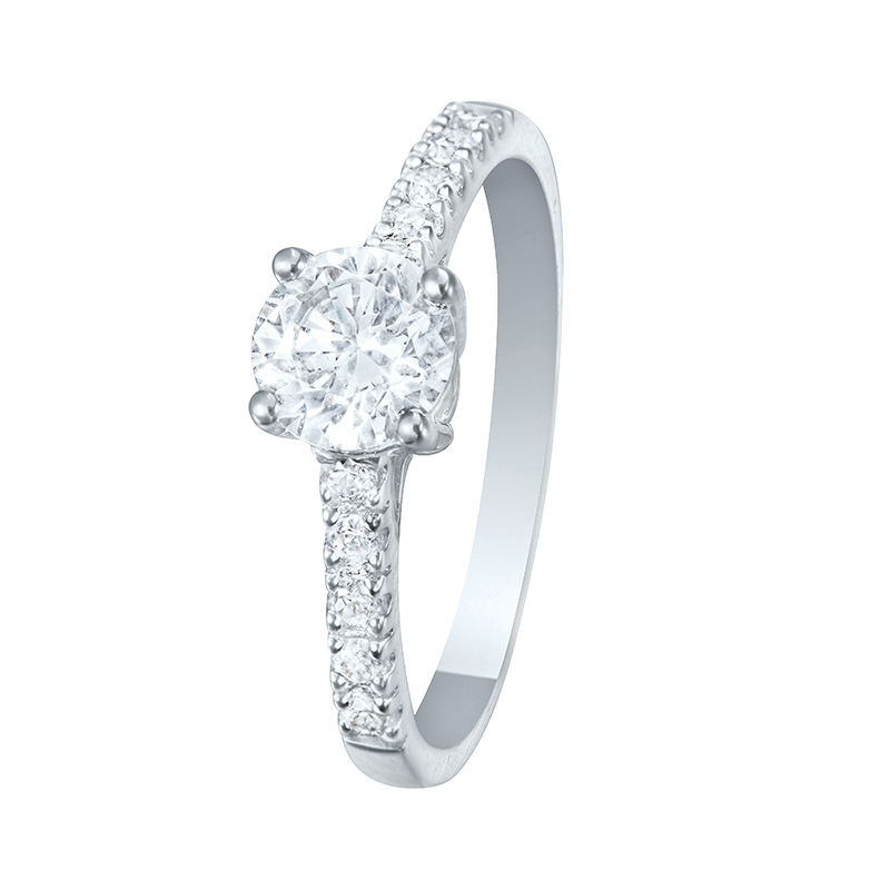 Solitairs Ring Wit Goud 18 Karaat - 550685