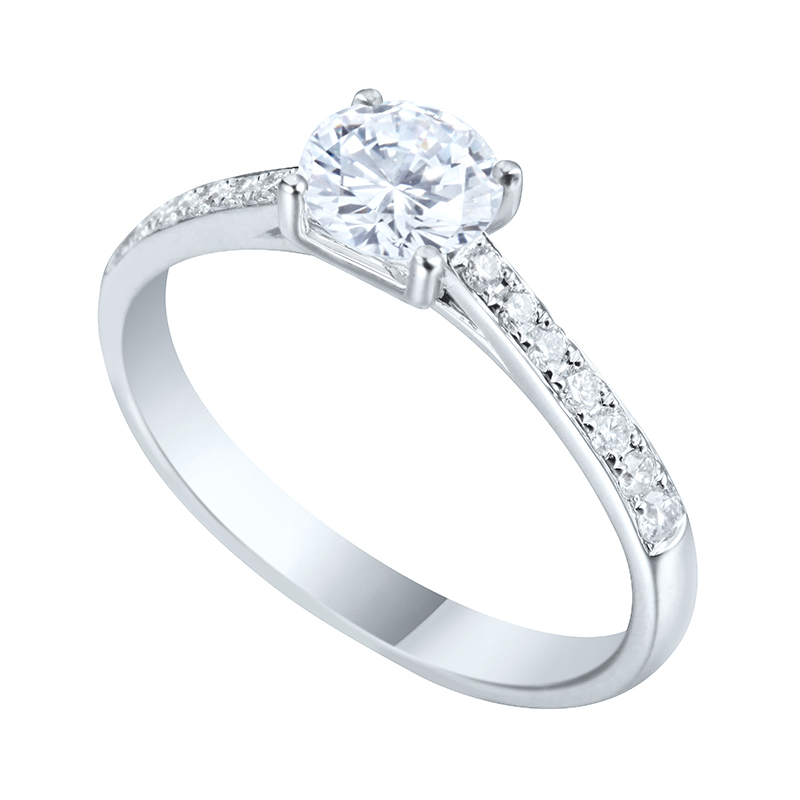 Solitairs Ring Wit Goud 18 Karaat - 550686