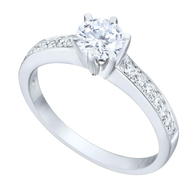 Solitairs Ring Wit Goud 18 Karaat - 550688
