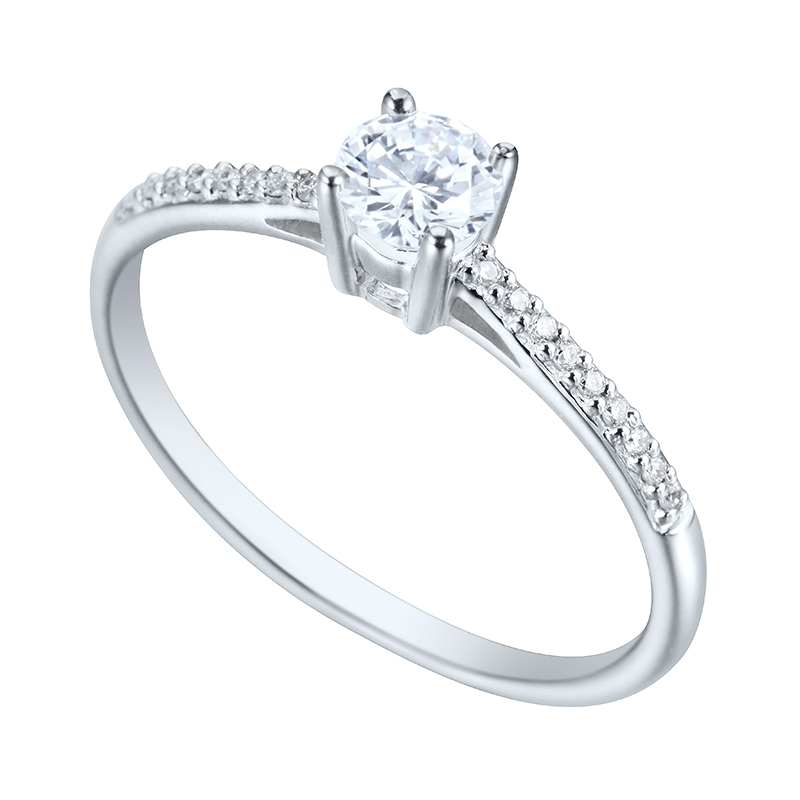 Solitairs Ring Wit Goud 18 Karaat - 550694
