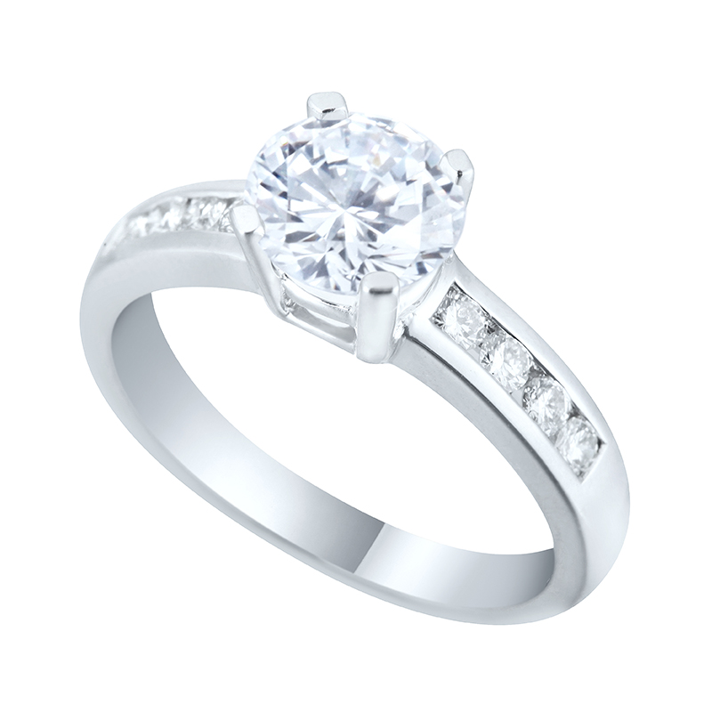 Solitairs Ring Wit Goud 18 Karaat - 550695