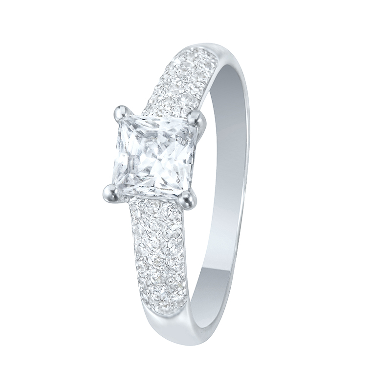 Solitairs Ring Wit Goud 18 Karaat - 550705