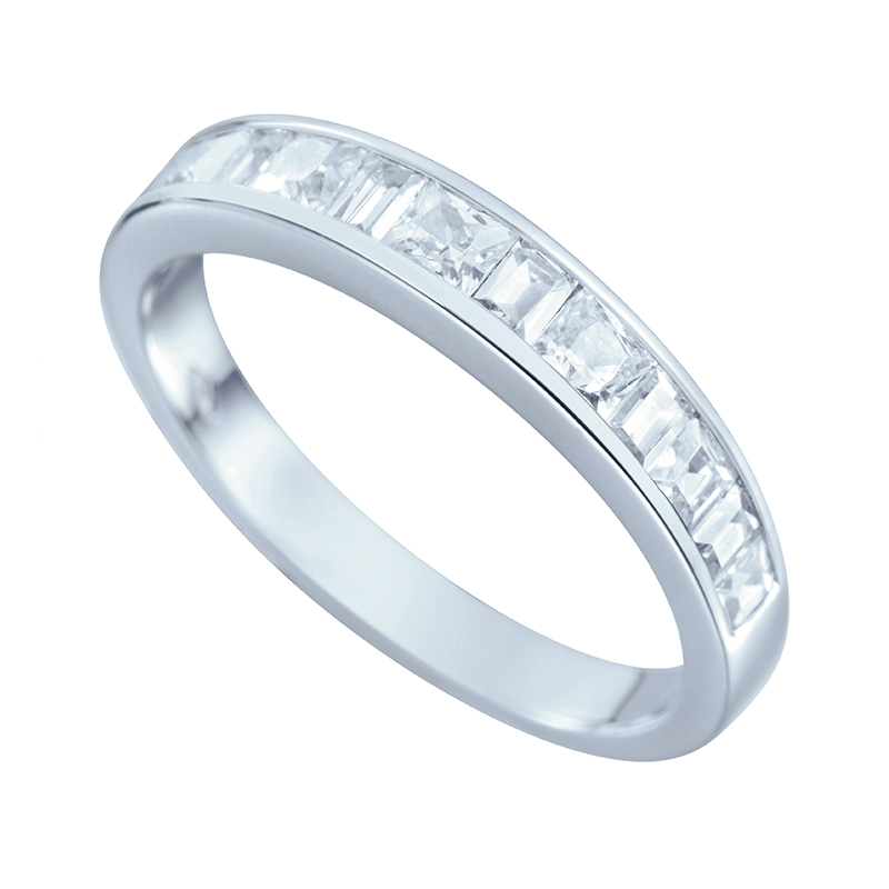 Half Gezette Trouwringen Ring Wit Goud 18 Karaat - 578120