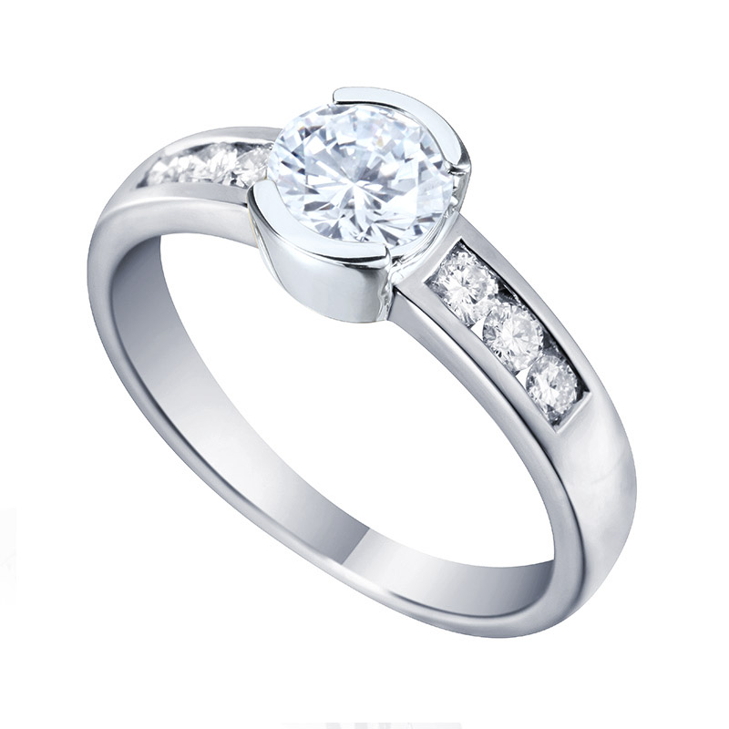 Solitairs Ring Wit Goud 18 Karaat - 591981