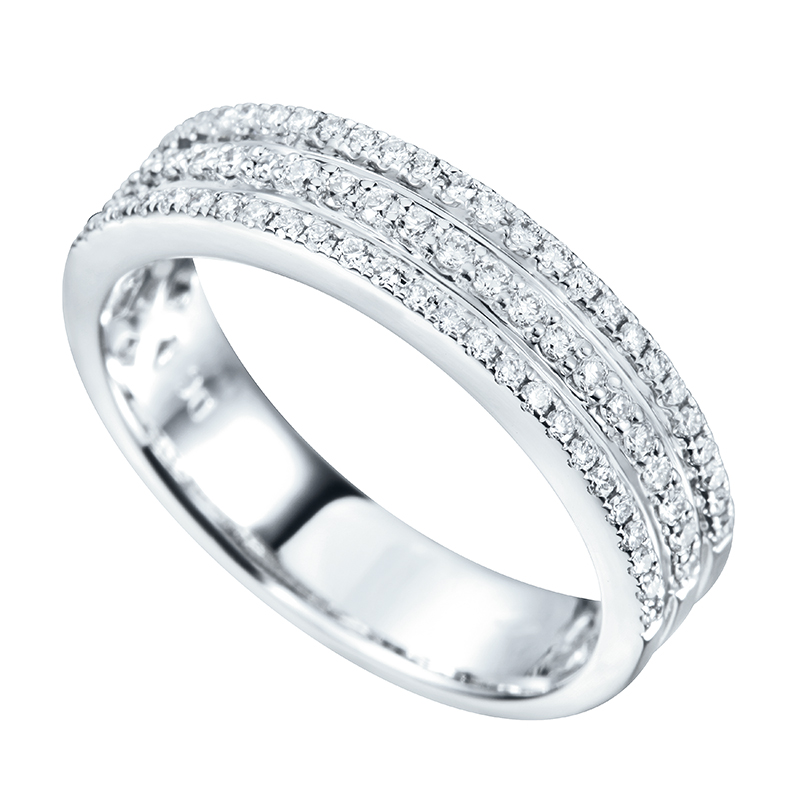 Half Eternity Ring White Gold 18 Carats - 599443