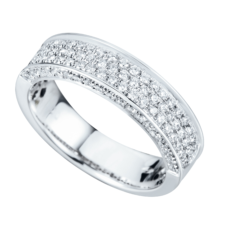 Half Eternity Ring White Gold 18 Carats - 599444