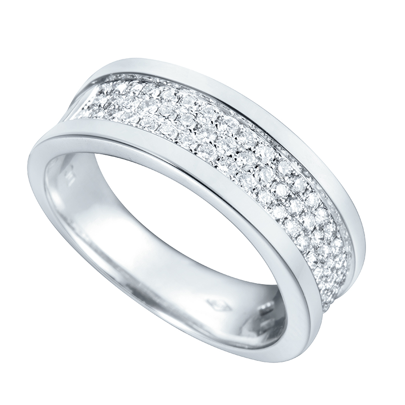 Half Eternity Ring White Gold 18 Carats - 599451