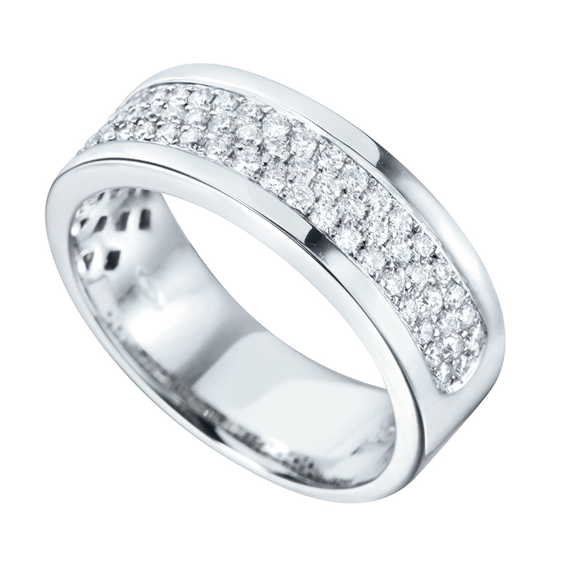 Half Eternity Ring White Gold 18 Carats - 599453