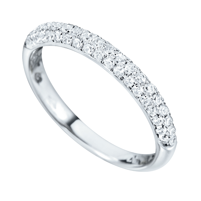 Half Eternity Ring White Gold 18 Carats - 599458