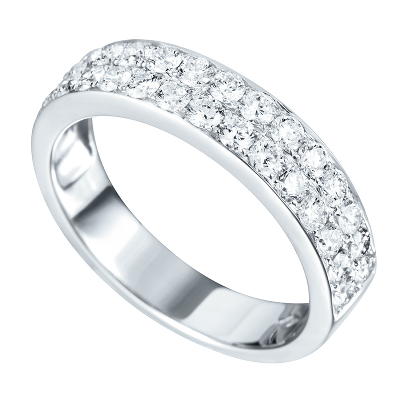 Half Eternity Ring White Gold 18 Carats - 611686