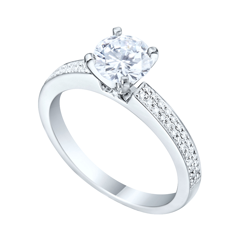 Solitairs Ring Wit Goud 18 Karaat - 611687