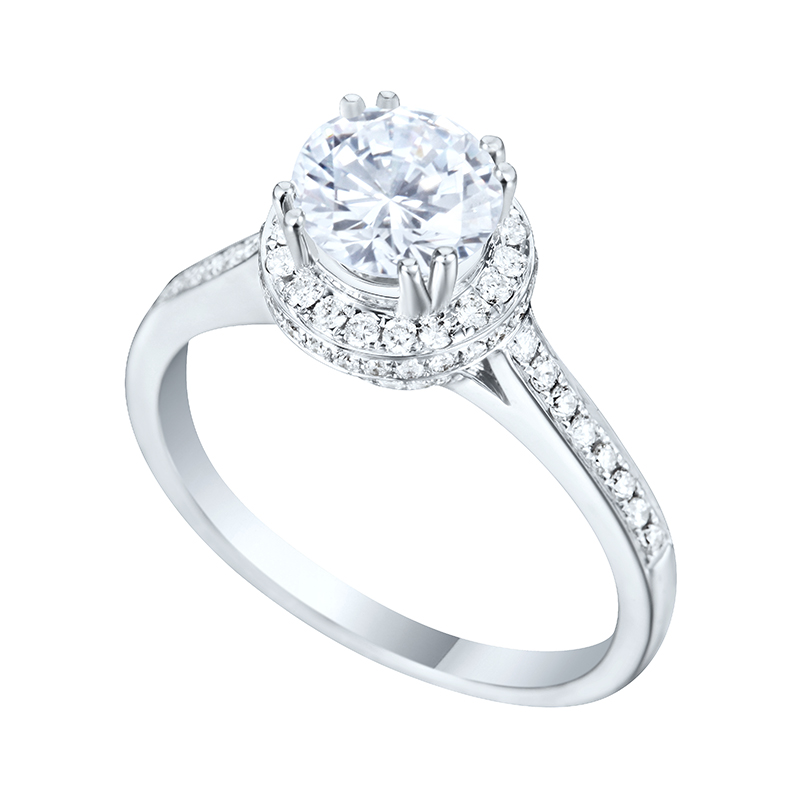 Solitairs Ring Wit Goud 18 Karaat - 611689