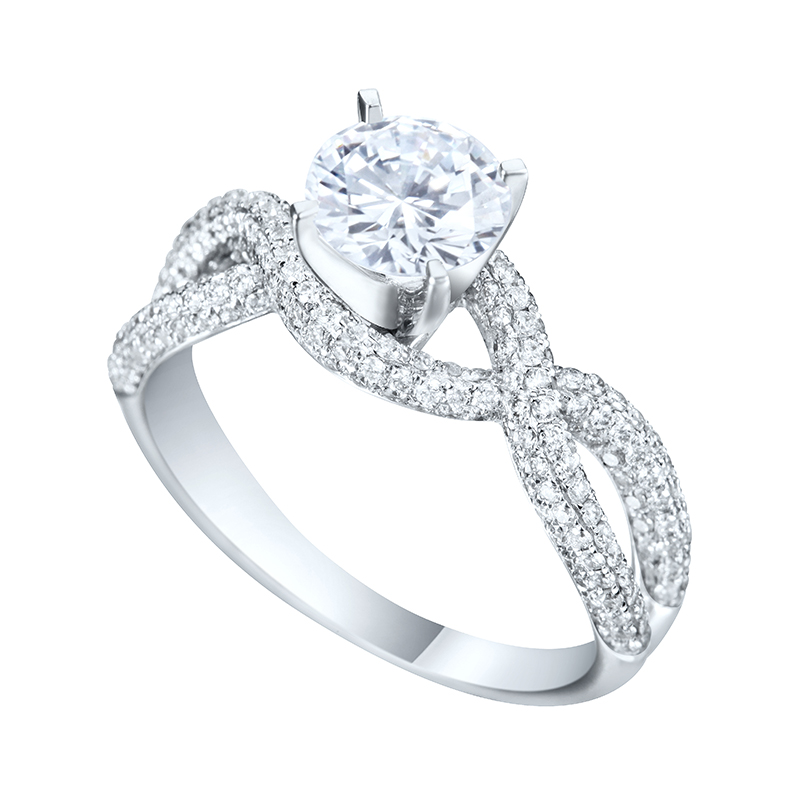 Solitairs Ring Wit Goud 18 Karaat - 611696