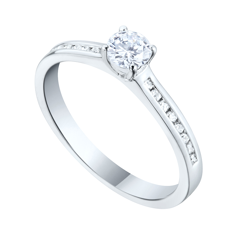 Solitairs Ring Wit Goud 18 Karaat - 621979