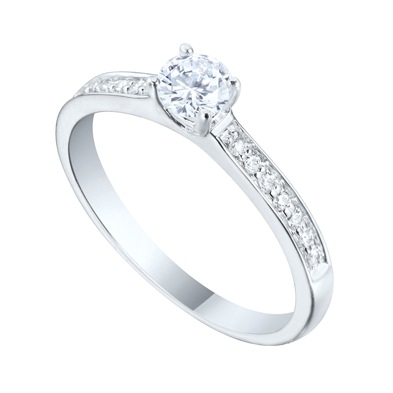 Solitairs Ring Wit Goud 18 Karaat - 621980