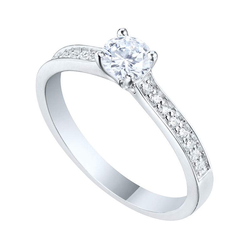 Solitairs Ring Wit Goud 18 Karaat - 621983
