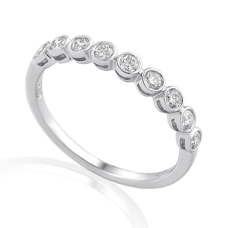 Half Eternity Ring White Gold 18 Carats - 686818