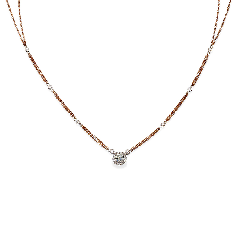 Solitairs Halsketting Wit Goud 18 Karaat - K31539XYT02